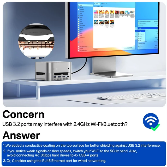 Alt view image 6 of 7 - Mac mini Dock & Hub with 2-Bay NVMe SSD Enclosure for M6/M4/M4 Pro Aluminum HDMI Hub for Mac mini M6/M4/M4 Pro, 4K60Hz HDMI,4 X 10G USB A, PD 30W, SD/TF, Support SSD B+M M-Key