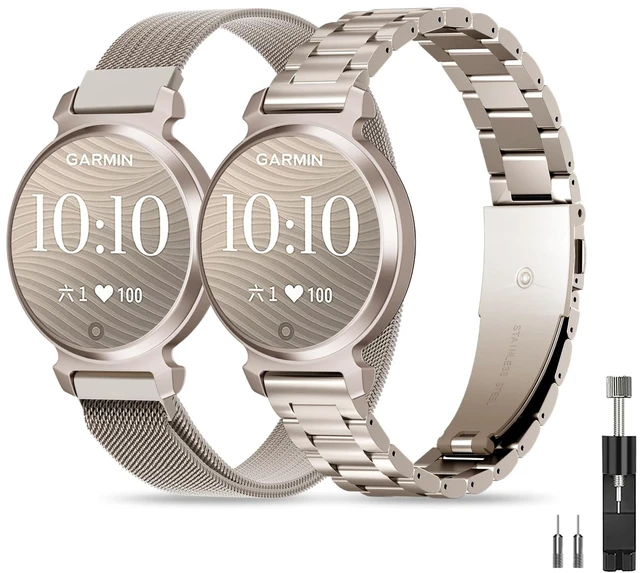 Main image of Metal Watch Bands Compatible with Garmin Lily 2 Active/Lily 2 for Women,14mm Slim Adjustable Mesh Magnetic Clasp Stainless Steel Chain Replacement Bracelet for Lily 2 Classic Accessory