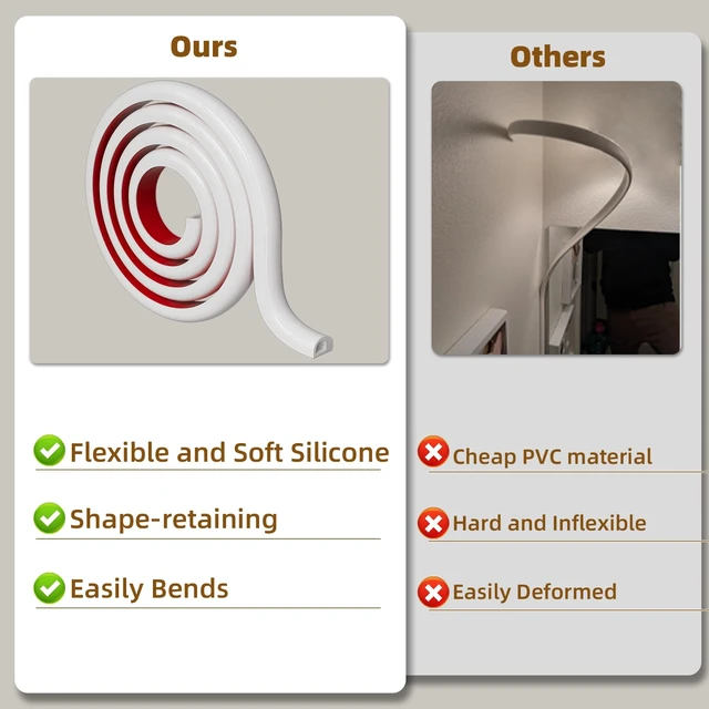 Alt view image 2 of 7 - 78Silicone Cord Hider for Wall Mounted TV,Flexible Cord Cover for 1 Wire Small Side Opening Cord Raceway for Hide Wires on Walls, Self Adhesive Cable Concealer for Home Office,W 0.54× H 0.39