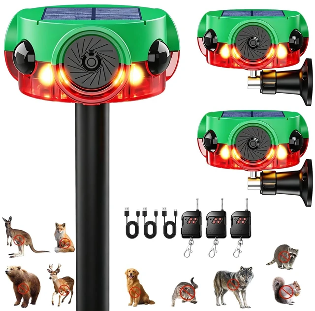 Main image of Outdoor Motion Sensor Alarm Barking Dog Alarm 360°Detection Supports Voice Recording, Adjustable Volume, 120dB Motion Activated Alarm for Home, Garden, Yard, Farm 3 Pack