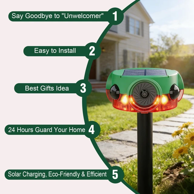 Alt view image 7 of 7 - Outdoor Motion Sensor Alarm Barking Dog Alarm 360°Detection Supports Voice Recording, Adjustable Volume, 120dB Motion Activated Alarm for Home, Garden, Yard, Farm 3 Pack