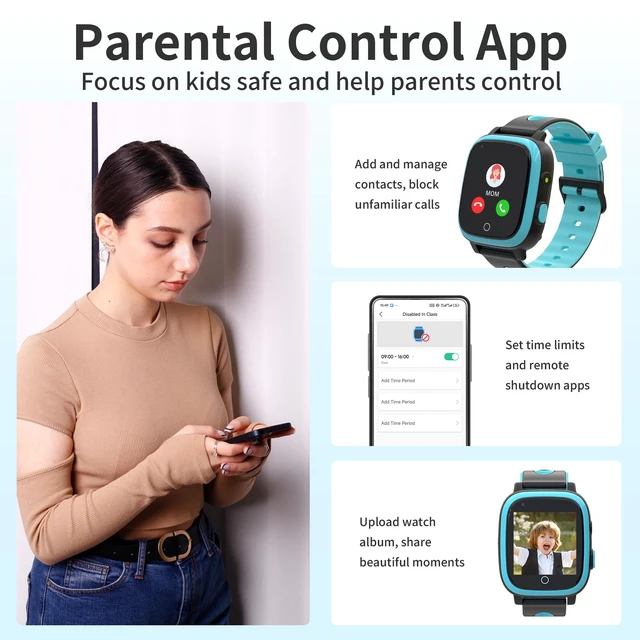 Alt view image 6 of 7 - Kids Smart Watch with GPS Tracker,GPS Watch for Kids with Video Call Voice Chat Alarm SOS Camera Pedometer Stopwatch Caculator Flashlight Smart Watch for Kid Age 5-12