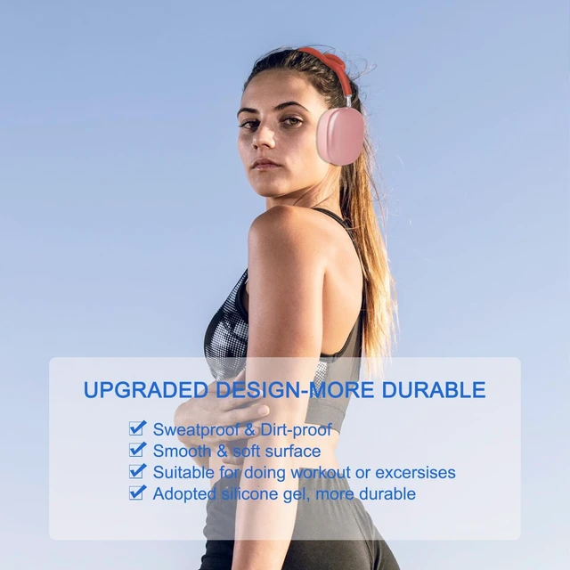 Alt view image 5 of 7 - Replacement Ear Cushions for AirPods Max 1 & 2 Generation Apple Headphones Upgraded Ear Pads APM Cups Cover for Workout with Silicone Gel (Pink)