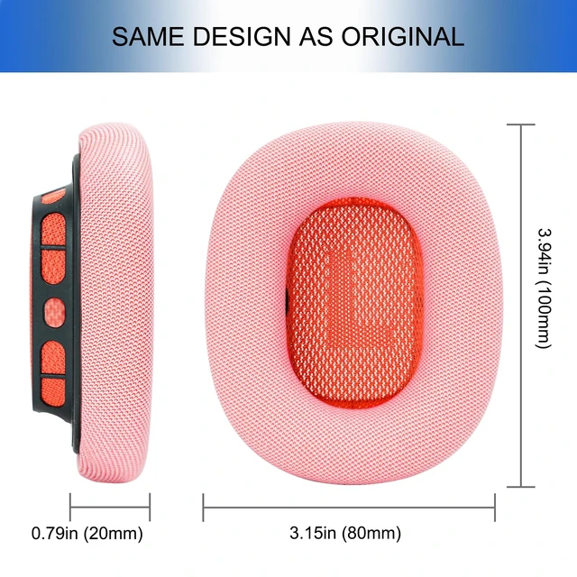 Alt view image 7 of 7 - Replacement Ear Cushions for AirPods Max 1 & 2 Generation Apple Headphones Upgraded Ear Pads APM Cups Cover for Workout with Silicone Gel (Pink)
