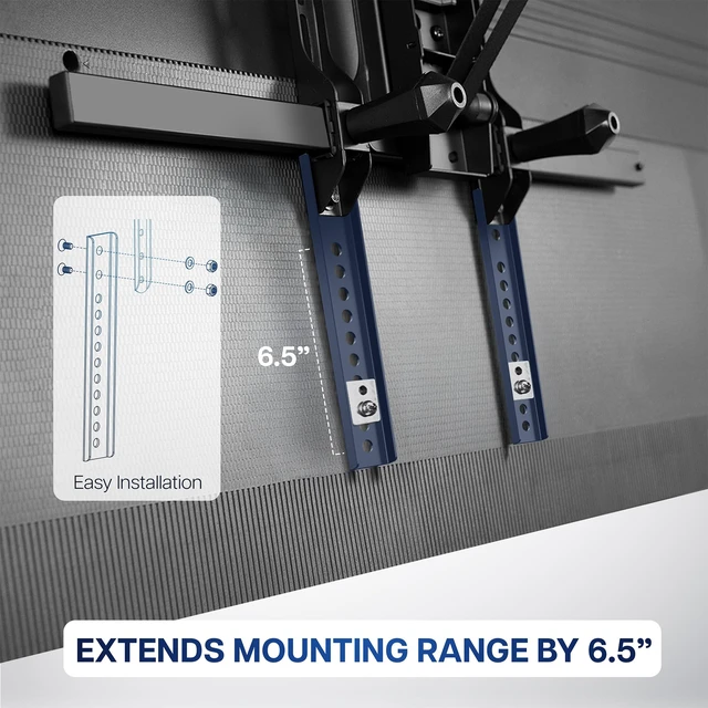 Alt view image 5 of 7 - Black Vertical VESA TV Mount Extension Bracket Kit, MOUNT-AD165 Adapter Plate Designed for Low VESA Pattern TVs, Fits TV Ceiling Mounts, 2 Brackets w/ 6.5 in Extension
