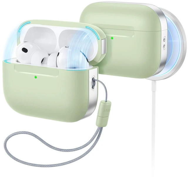 Main image of for AirPods Pro 3 Case, Compatible with MagSafe, Light Green (USB-C) Magnetic Lid, Full Drop Protection Cover with Lanyard, Clear LED Indicator, Pulse Series