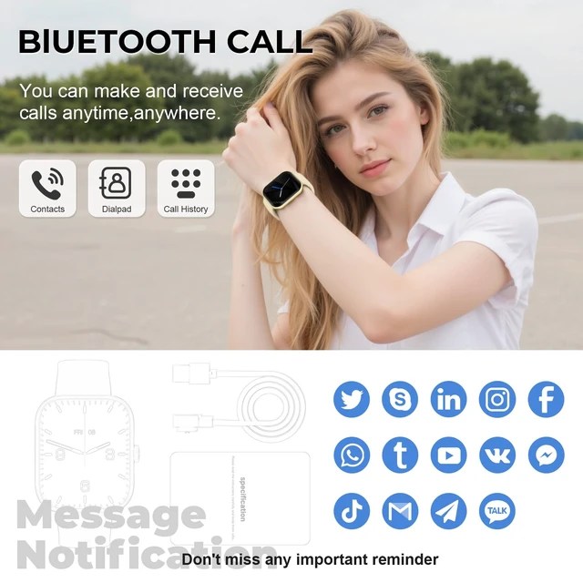 Alt view image 2 of 7 - Smart Watch for Men, Bluetooth Call, 1.83" Fitness Watch for Android iOS Smartwatch with Heart Rate/Sleep Monitor/Pedometer/Calories, 110+ Sport Modes, IP68 Waterproof Fitness Tracker, Black