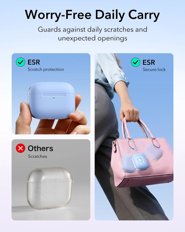 Alt view image 6 of 7 - for AirPods Pro 3 Case, Compatible with MagSafe, Light Blue (USB-C) Magnetic Lid, Full Drop Protection Cover with Lanyard, Clear LED Indicator, Pulse Series