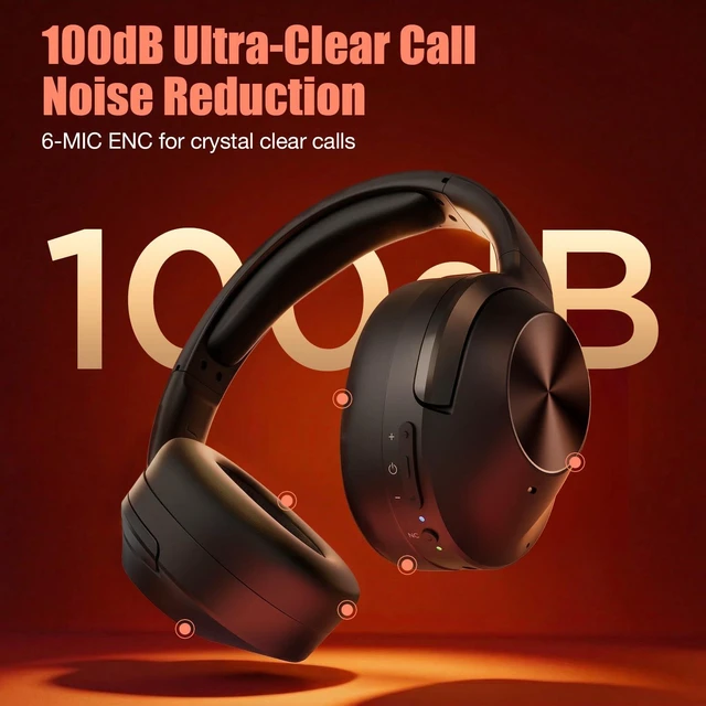Alt view image 4 of 5 - Active Noise Cancelling Headphones, Upgraded Wireless Bluetooth Headphones Over Ear (Carbon Black)