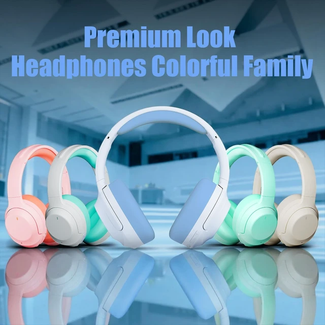 Alt view image 7 of 7 - Upgraded Prolevel Hybrid Active Noise Cancelling Headphones, HD Sound & Big Bass, 2X Softer Comfort, Long ANC Playtime, Wireless Over-Ear Bluetooth Headphones Perfect for Home Office Travel Pair