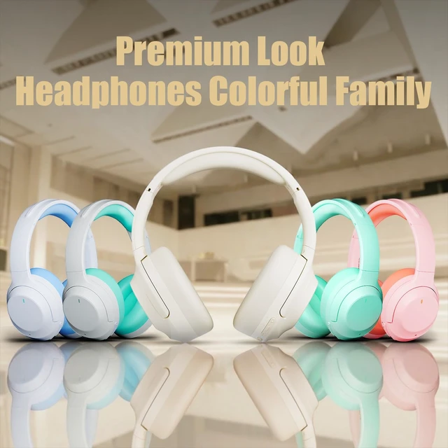 Alt view image 7 of 7 - Upgraded Prolevel Hybrid Active Noise Cancelling Headphones, HD Sound & Big Bass, 2X Softer Comfort, Long ANC Playtime, Wireless Over-Ear Bluetooth Headphones Perfect for Home Office Travel Pair