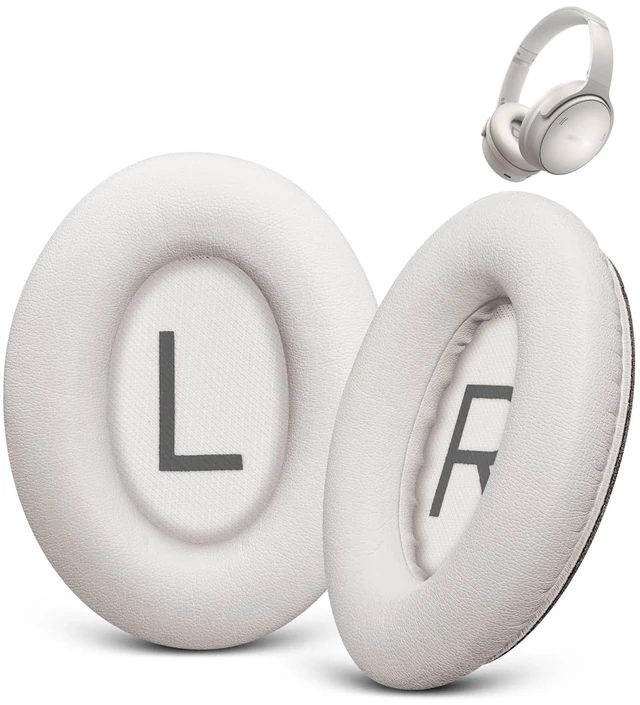 Main image of Ear Pads Replacement for Bose QuietComfort 45 (QC45) - Earpad Cushions for QuietComfort SE (QC SE) Wireless Over-Ear Headphones with Premium Protein Leather Noise Isolation Memory Foam (White)