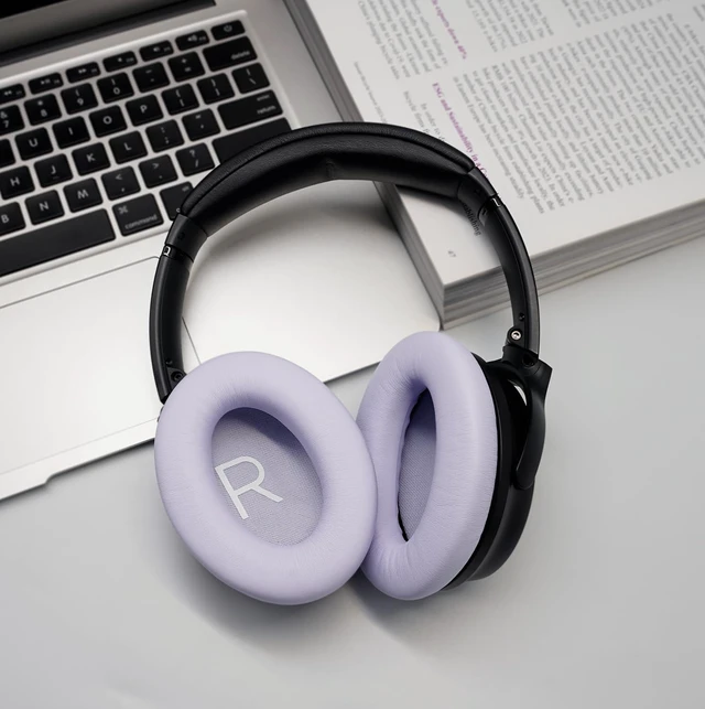 Alt view image 7 of 7 - Ear Pads Replacement for Bose QuietComfort 45 (QC45) - Earpad Cushions for QuietComfort SE (QC SE) Wireless Over-Ear Headphones with Premium Protein Leather and Memory Foam Chilled Lilac