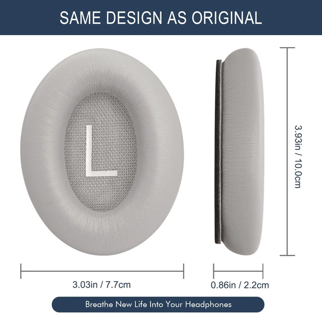 Alt view image 7 of 7 - Ear Pads Replacement for Bose QuietComfort 45 (QC45) - Earpad Cushions for QuietComfort SE (QC SE) Wireless Over-Ear Headphones with Premium Protein Leather and Memory Foam Sandstone