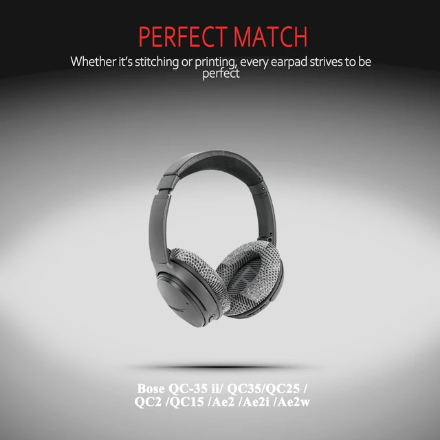Alt view image 6 of 6 - Cooling Gel Earpads for Bose QC35 & QC45, Fabric,Grey Scrim Fits QC45/QC35 II/QC25/QC2/QC15/AE2/AE2i/SoundLink Headphones; Cooling Gel Memory Foam Bose Headphones Replacement Ear Pads