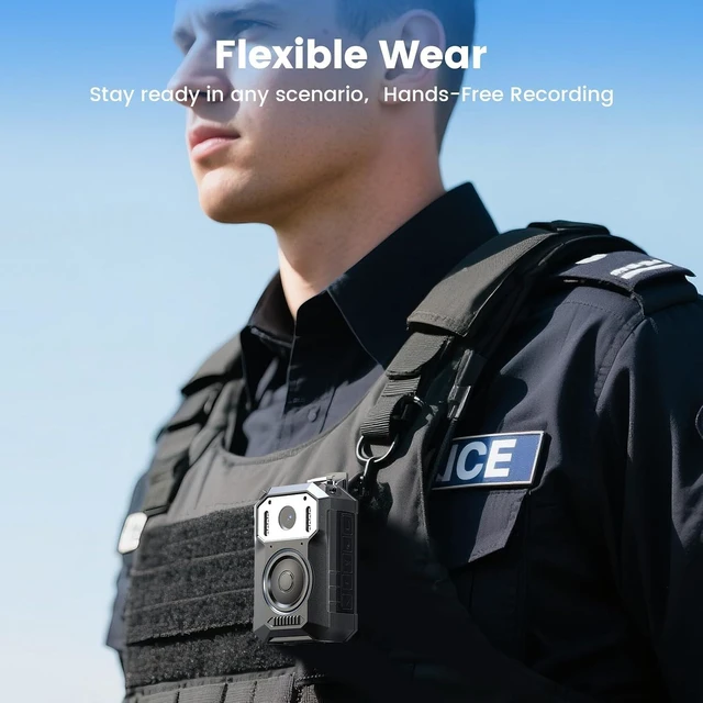 Alt view image 7 of 7 - M11 3.2K Police Body Camera, 128G Big Button Night Vision Body Cam 10H HD video record, 8 IR lights, Windows/Mac support and wearable use for law enforcement, patrol and personal use