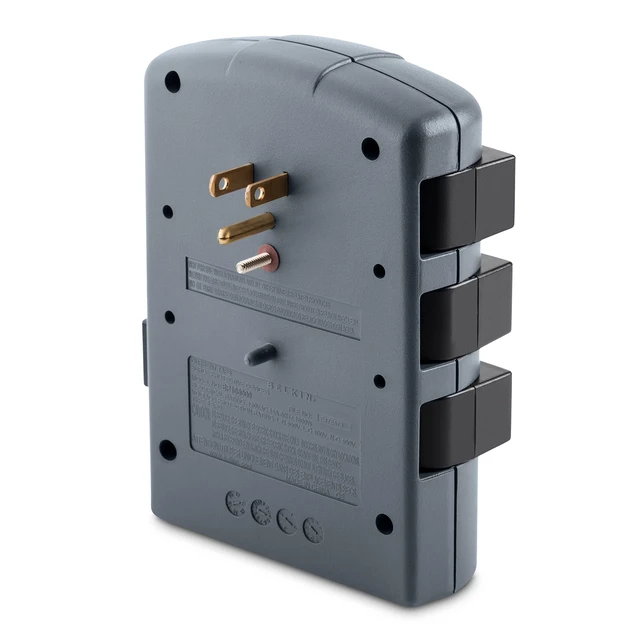 Alt view image 3 of 5 - 6-Outlet Pivot-Plug Surge Protector w/ Wall Mount - Ideal for Mobile Devices, Personal Electronics, Small Appliances and More (1,080 Joules) - 5 Pack