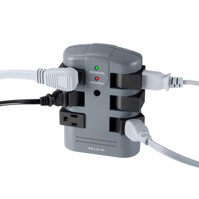 Alt view image 4 of 5 - 6-Outlet Pivot-Plug Surge Protector w/ Wall Mount - Ideal for Mobile Devices, Personal Electronics, Small Appliances and More (1,080 Joules) - 5 Pack