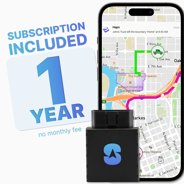 Alt view image 2 of 6 - OBD GPS Tracker for Vehicles, Plug-in, 1-Year Service Included Geofence, speed, ignition & movement alerts. No charging, real-time updates. For business fleets, cars & trucks