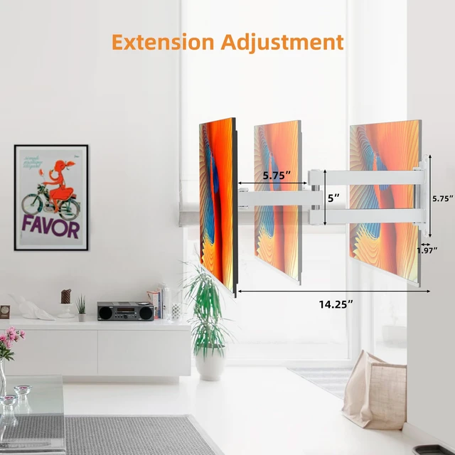 Alt view image 5 of 7 - TV Wall Mount, Bracket for Most 13-32 inch LED, LCD Monitor and Plasma TVs, Max VESA 100x100mm by, White (MA1330W)