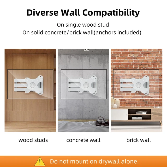 Alt view image 6 of 7 - TV Wall Mount, Bracket for Most 13-32 inch LED, LCD Monitor and Plasma TVs, Max VESA 100x100mm by, White (MA1330W)
