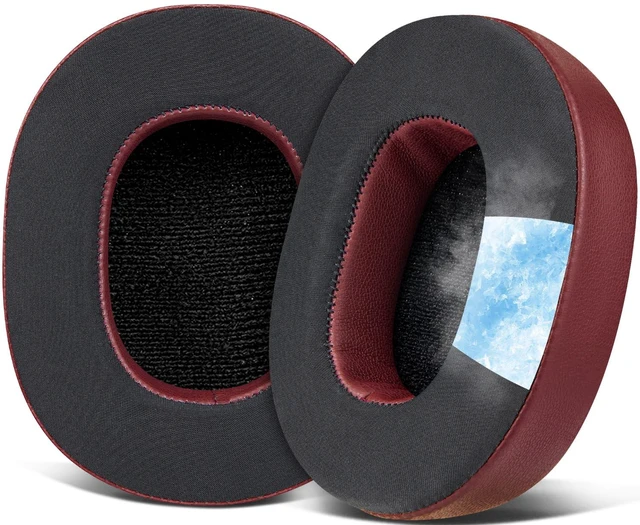 Main image of Cooling-Gel Replacement Earpads for Skullcandy Hesh 3/ANC/Evo & Crusher Wireless/540/ANC/Evo & Venue ANC Over-Ear Headphones, Ear Pads Cushions with Ice Silk Fabric - Burgundy