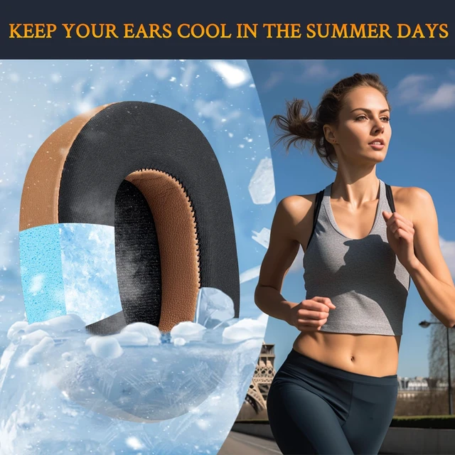 Alt view image 5 of 5 - Cooling-Gel Replacement Earpads for Skullcandy Hesh 3/ANC/Evo & Crusher Wireless/540/ANC/Evo & Venue ANC Over-Ear Headphones, Ear Pads Cushions with Ice Silk Fabric - Brown