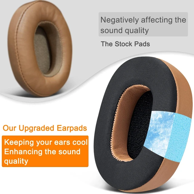 Alt view image 4 of 5 - Cooling-Gel Replacement Earpads for Skullcandy Hesh 3/ANC/Evo & Crusher Wireless/540/ANC/Evo & Venue ANC Over-Ear Headphones, Ear Pads Cushions with Ice Silk Fabric - Brown