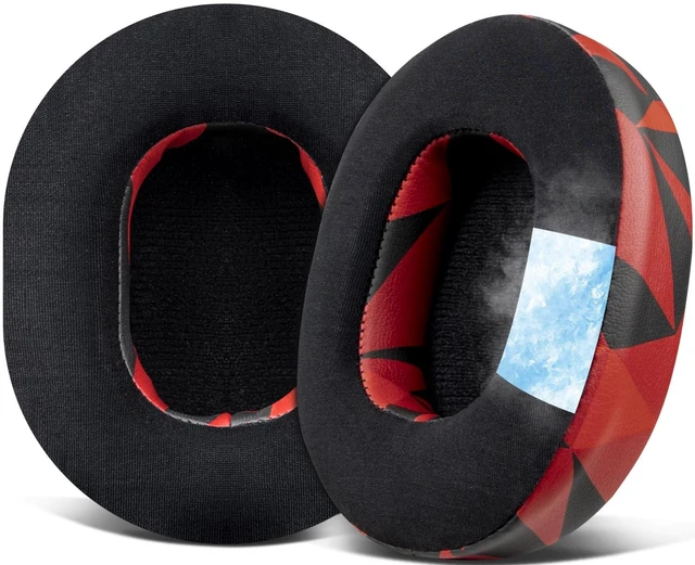 Main image of Cooling-Gel Replacement Earpads for Skullcandy Hesh 3/ANC/Evo & Crusher Wireless/540/ANC/Evo & Venue ANC Over-Ear Headphones, Ear Pads Cushions with Ice Silk Fabric - Red Storm