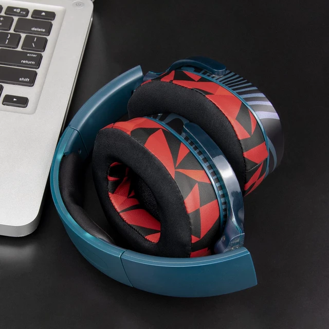 Alt view image 2 of 7 - Cooling-Gel Replacement Earpads for Skullcandy Hesh 3/ANC/Evo & Crusher Wireless/540/ANC/Evo & Venue ANC Over-Ear Headphones, Ear Pads Cushions with Ice Silk Fabric - Red Storm