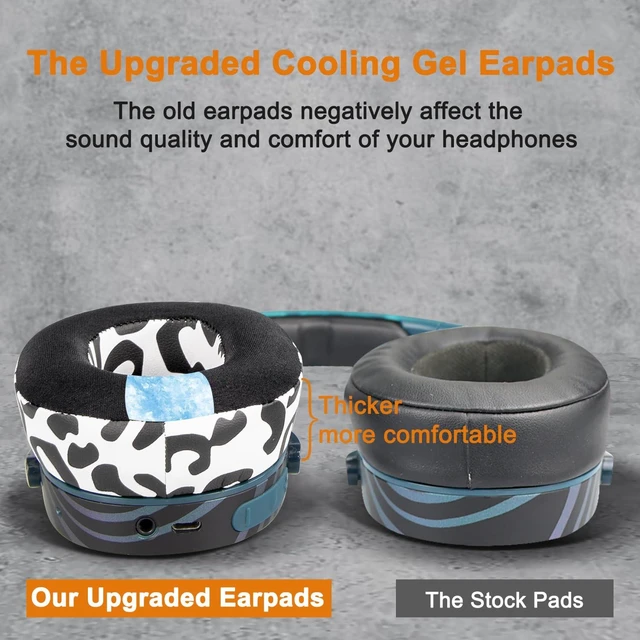 Alt view image 5 of 7 - Cooling-Gel Replacement Earpads for Skullcandy Hesh 3/ANC/Evo & Crusher Wireless/540/ANC/Evo & Venue ANC Over-Ear Headphones, Ear Pads Cushions with Ice Silk Fabric - Snow Leopard