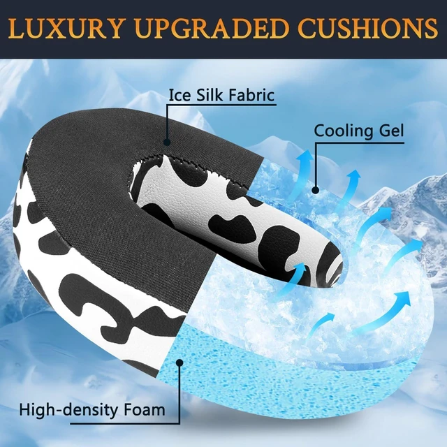 Alt view image 4 of 7 - Cooling-Gel Replacement Earpads for Skullcandy Hesh 3/ANC/Evo & Crusher Wireless/540/ANC/Evo & Venue ANC Over-Ear Headphones, Ear Pads Cushions with Ice Silk Fabric - Snow Leopard
