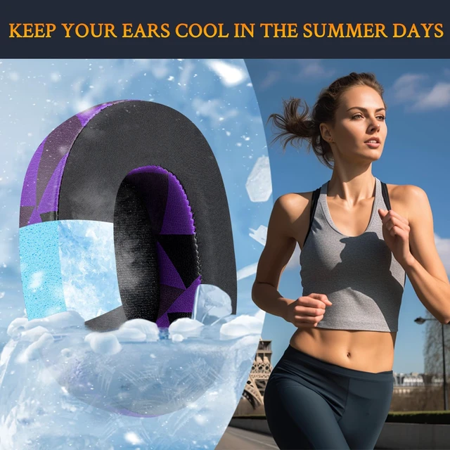 Alt view image 5 of 5 - Cooling-Gel Replacement Earpads for Skullcandy Hesh 3/ANC/Evo & Crusher Wireless/540/ANC/Evo & Venue ANC Over-Ear Headphones, Ear Pads Cushions with Ice Silk Fabric - Purple Black