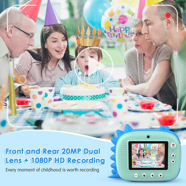 Alt view image 2 of 7 - Kids Camera Instant Print, Selfie Digital Camara for Kids with Print Paper & 32G Card, 2.5K Video & Instant Print Camera with Color Pens for DIY, Fun Gift for Girls Boys 3-12 Years Old (Blue)