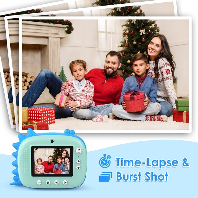 Alt view image 3 of 7 - Kids Camera Instant Print, Selfie Digital Camara for Kids with Print Paper & 32G Card, 2.5K Video & Instant Print Camera with Color Pens for DIY, Fun Gift for Girls Boys 3-12 Years Old (Blue)
