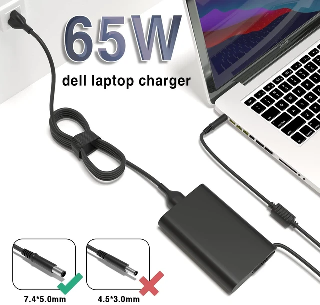 Alt view image 2 of 7 - 65W Laptop Charger for Dell Latitude 5400 7480 7490 5480 5590 5500 5490 5580 7280 7290 7390 7400 E5400 E5420 E5450 E5470 E5570 E6420 E6430 E6540 E7470 E7480 AC Adapter Power Cord
