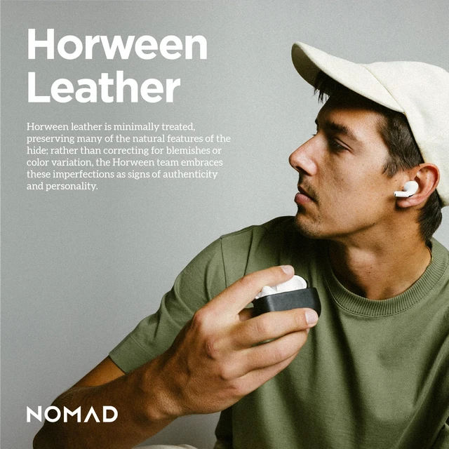 Alt view image 5 of 7 - Airpods Pro 3 Case in Black Horween Leather, AirPods Pro 3rd Gen Case Cover, Compatible with AirPods Pro Case 3rd Gen, Case Cover, Qi and MagSafe Charging