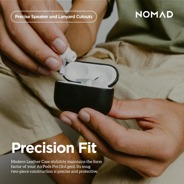 Alt view image 7 of 7 - Airpods Pro 3 Case in Black Horween Leather, AirPods Pro 3rd Gen Case Cover, Compatible with AirPods Pro Case 3rd Gen, Case Cover, Qi and MagSafe Charging