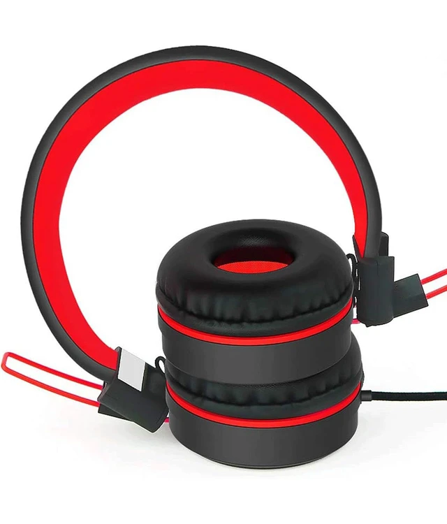 Alt view image 5 of 7 - Kid Headphones for School, USB Type C Kids Headphone with LED Lights, Wired Boys Girls Headphones with Safe Limiter 85dB/94dB, Foldable On Ear Headphones with Microphones for School/iPad, Black