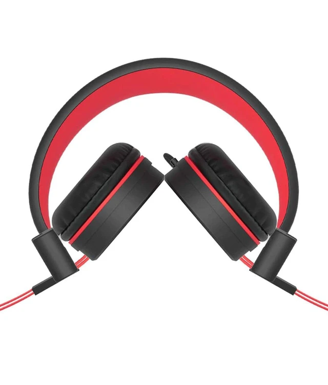 Alt view image 6 of 7 - Kid Headphones for School, USB Type C Kids Headphone with LED Lights, Wired Boys Girls Headphones with Safe Limiter 85dB/94dB, Foldable On Ear Headphones with Microphones for School/iPad, Black