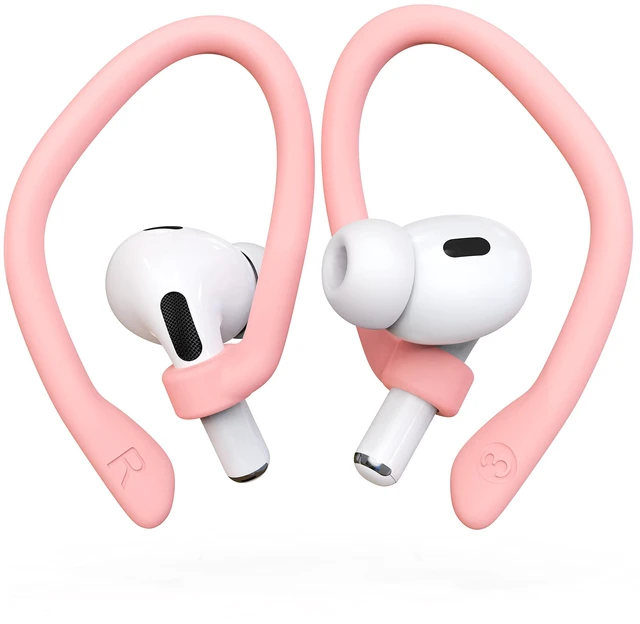 Main image of Ear Hooks 2 Pairs for AirPods Pro 2 & 1, AirPods 4 & 3, Anti-Slip Comfortable Fit, Ergonomic Design, Accessories (Large, Pink)
