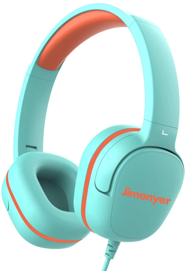 Main image of Kids Headphones for School, 3.5mm Jack Wired Headphones for Kids with Safe Volume Limiter, HD Stereo Sound On-Ear Girls Boys Toddler Headphone for Tablet, iPad, Kindle(Green)