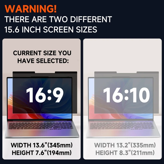 Alt view image 2 of 7 - Laptop Privacy Screen 15.6 Inch Magnetic(16:9 Aspect Ratio) Removable