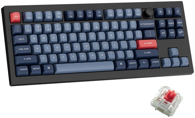 Main image of V3 Max TKL Wireless QMK Mechanical Keyboard, 2.4 GHz & Bluetooth 87 Keys Hot-Swappable Gateron Red Switch, PBT Keycaps, Custom RGB Backlight, USB-C Wired, Mac Windows Linux Compatible