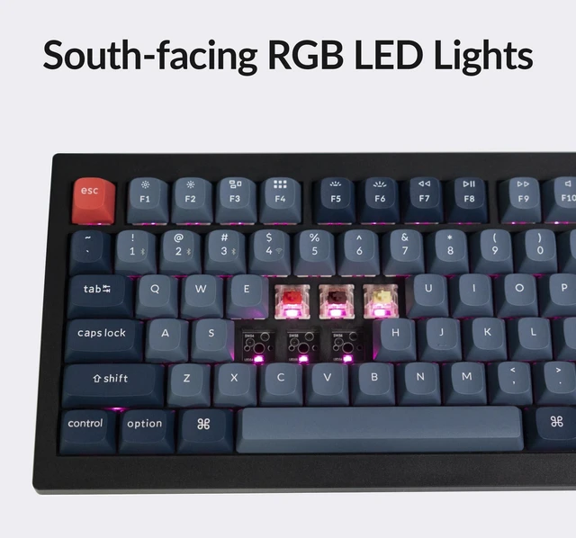 Alt view image 5 of 7 - V3 Max TKL Wireless QMK Mechanical Keyboard, 2.4 GHz & Bluetooth 87 Keys Hot-Swappable Gateron Red Switch, PBT Keycaps, Custom RGB Backlight, USB-C Wired, Mac Windows Linux Compatible