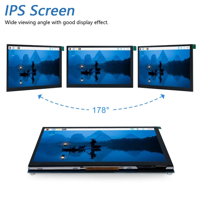 Alt view image 4 of 7 - Touchscreen for Raspberry Pi 5 4 Screen Display Monitor 7 Inch IPS 800x480 Pixel, 5-Point Capacitive Touch Screen, Integrated Back Mounting, Driver-Free Easy to Use