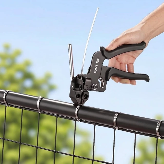 Alt view image 3 of 7 - Metal Zip Tie Tool Kit, 100pcs 11.8 Inch Stainless Steel Zip Ties Heavy Duty Self-locking Cable Tie Gun Kit for Fastening and Cutting Fence Exhaust Pipe Outdoor