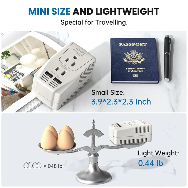 Alt view image 5 of 7 - 2000W Voltage Converter US to Europe for Hair Dryer Straightener Curler Step Down 220V to 110V Converter for European Travel, Power Converter Adapter Combo for Hair Straightener Tablet Camera Phone