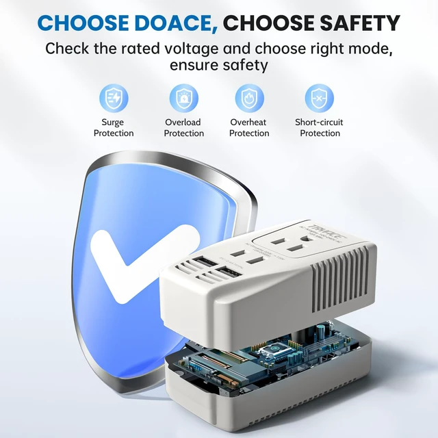 Alt view image 7 of 7 - 2000W Voltage Converter US to Europe for Hair Dryer Straightener Curler Step Down 220V to 110V Converter for European Travel, Power Converter Adapter Combo for Hair Straightener Tablet Camera Phone