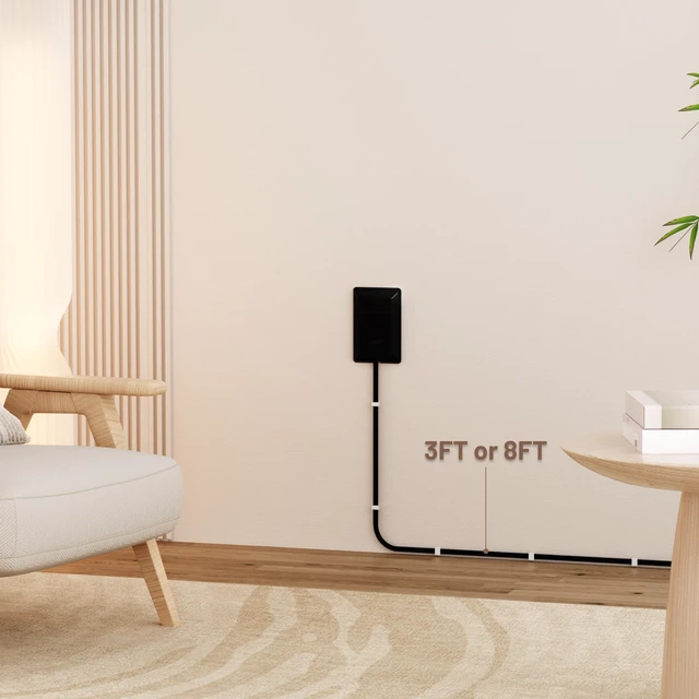 Alt view image 3 of 7 - Flat Plug Power Strip, 3 AC Outlets, 3FT Ultra Thin Flat Extension Cord, Space-Saving Outlet Extender for Behind Furniture, Under Desks, Home Office & Dorm Rooms (Black 3ft)
